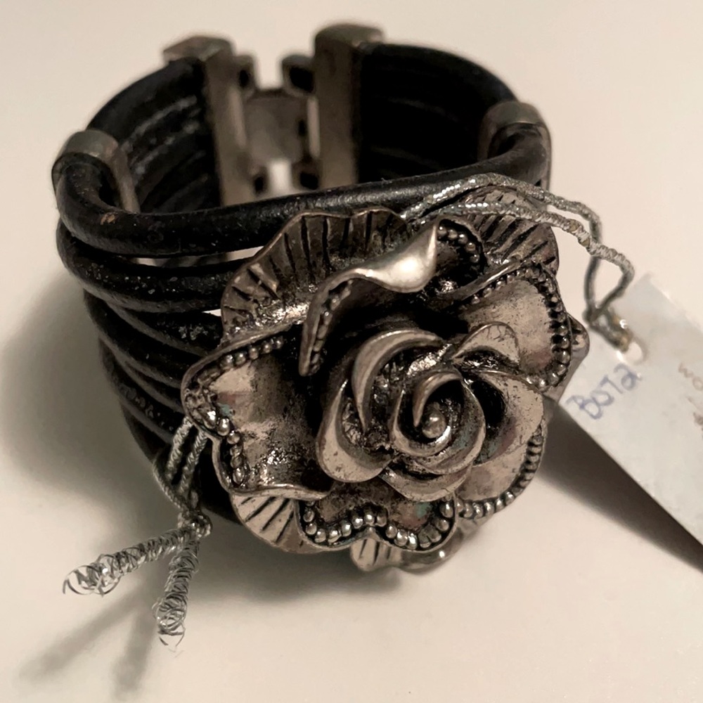 Rose X Leather Bracelet